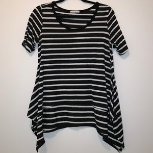Black and white striped top